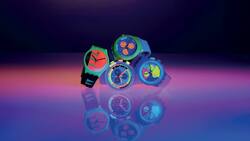 Die Uhren der neuen Swatch-Kollektion leuchten in knalligen Neonfarben.