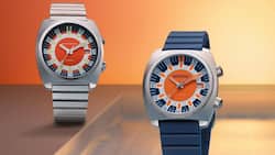 Die limitierte Taucheruhr kombiniert klassisches Design mit modernen Elementen wie Titangehäuse und knallorangem Zifferblatt.