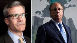 Rivalen: Vanguard-Chef «Tim» Buckley (l.) setzt BlackRock-CEO «Larry» Fink mit Kampfpreisen für passive Fonds zu.