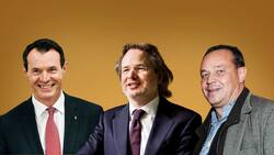 Freude über den Kursanstieg (v.l.): Guy Lachappelle ( Raiffeisen), Lukas Ruflin (Leonteq), Rainer-Marc Frey ( Investor).
