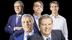 Rekordhalter: Albert Baehny, André Hoffmann, Steffen Meister (oben v.l.) sowie Rolf Dörig, Johann Rupert (unten v.l.).