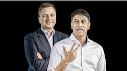 Die beiden CEOs der Pharmariesen: Thomas Schinecker von Roche (l.) und Vas Narasimhan von Novartis.