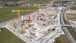 Über der Baustelle in Bulle FR hat Rolex eine Flugverbotszone erwirkt.
