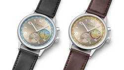 Nomos erweitert seine Linie Club Sport Neomatik Worldtimer um zwei limitierte Editionen: Roam (l.) und Reverie.