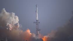 Die „Starship“-Rakete von SpaceX in Texas. 