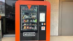 Der neue Migros-Verkaufsautomat am Zürcher Kreuzplatz.