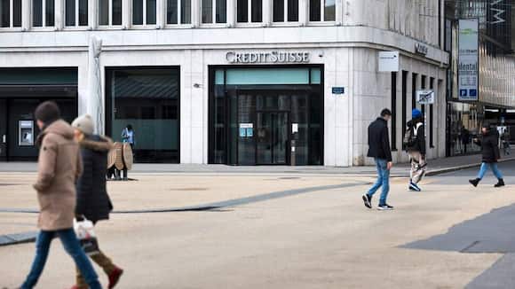 Die Credit Suisse Filiale in Biel, am Sonntag, 2. April 2023. (KEYSTONE/Peter Klaunzer)