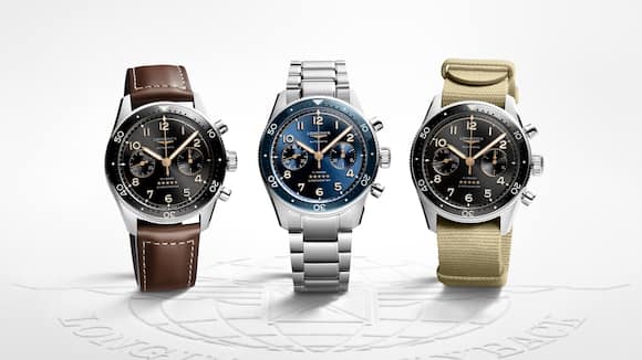 Drei Modelle der Spirit Flyback von Longines