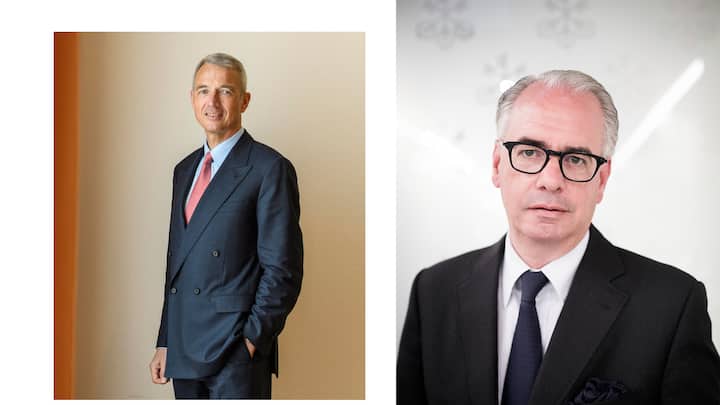 UBS Schweiz-Chef Axel Lehmann und Asset-Management-Lenker Ulrich Koerner (r.).