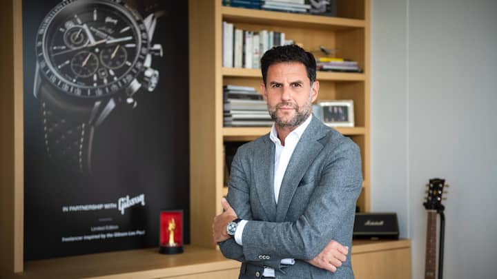 GENEVA, SWITZERLAND - MAY 7, 2024: Elie Bernheim, celebrating a decade as CEO of RAYMOND WEIL, the family-owned Geneva watch Brand established almost half a century ago by his grandfather, Mr. Raymond Weil. Photo taken at the office and atelier of Swiss watchmaker, Raymond Weil. Elie Bernheim