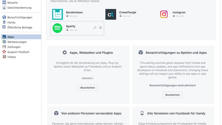 Facebook Einstellungen