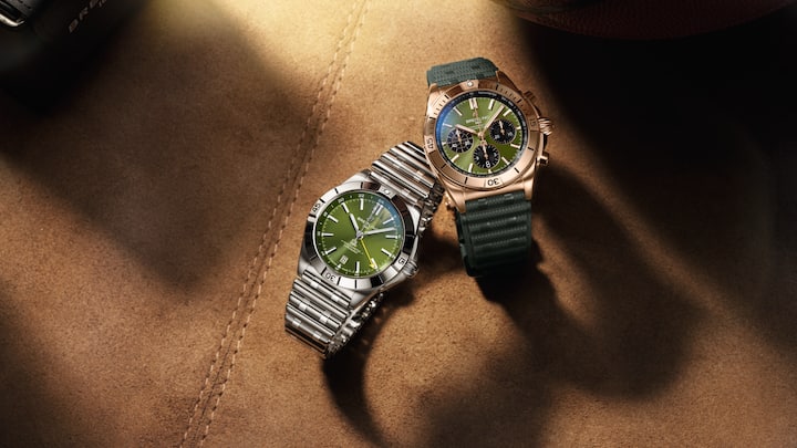 Die Erstlinge des neuen «Brand Ambassador»: zwei Modelle der Linie Chronomat, beide sind limitiert.