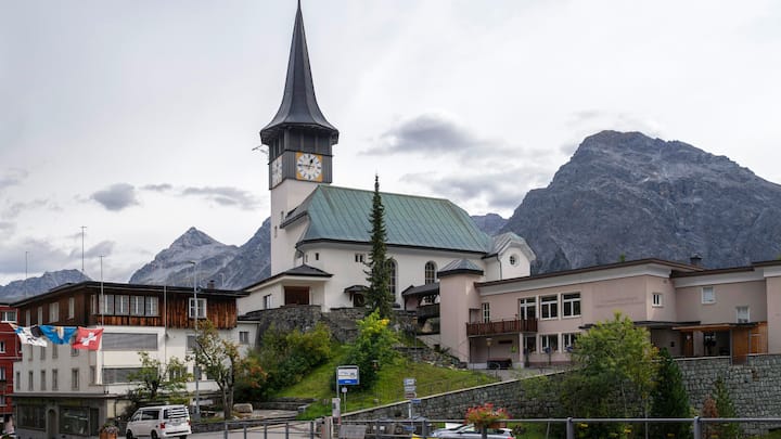 Evangelische Dorfkirche, Arosa, Graubünden, Schweiz, 