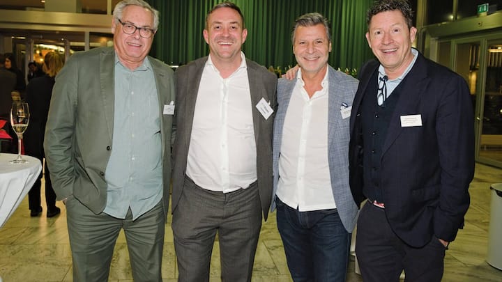 JÃ¼rg Zinsli, Artistico Kosmetikagentur GmbH; Luca Schena, Ringier; Domenico Fasanella, P&I Parfums GmbH; Alexander Maycock, Rudolf Bindella Weinbau-Weinhandel AG