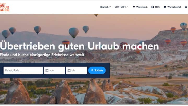 Getyourguide Homepage
