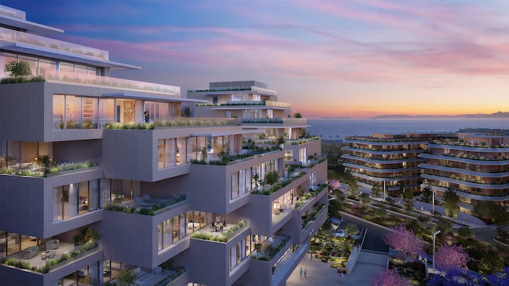 Gebäude von «Little Athens» in der Überbauung «The Ellinikon» in Athen (Visualisierung: Lamda Development).