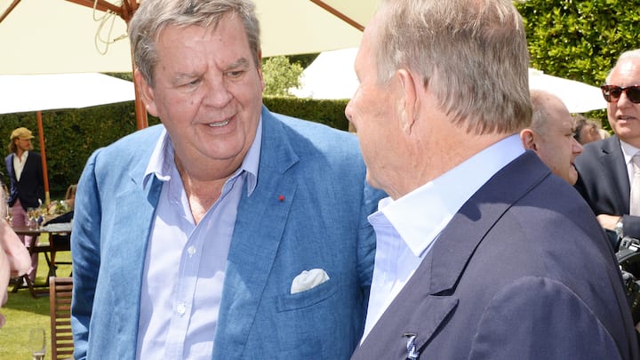 CHICHESTER, ENGLAND - JUNE 29:  Johann Rupert (L) and Paddy McNally attend the Cartier Style & Luxury Lunch at the Goodwood Festival of Speed on June 29, 2014 in Chichester, England.  (Photo by David M. Benett/Getty Images)