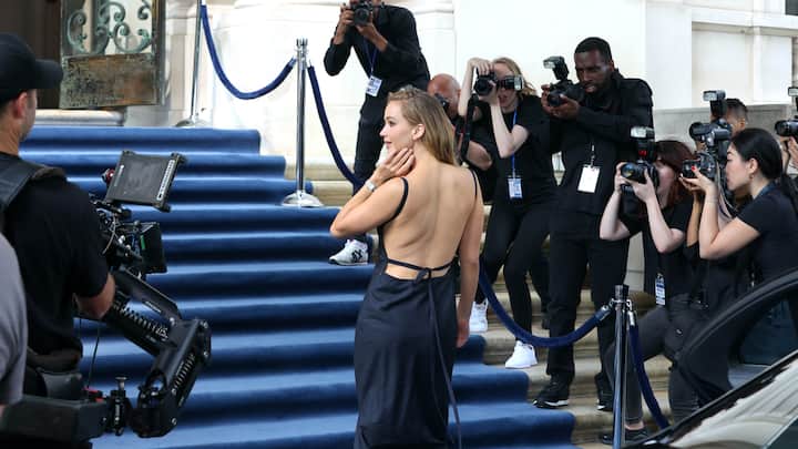 Schauspielerin Jennifer Lawrence dreht in New York einen Werbespot für Longines.