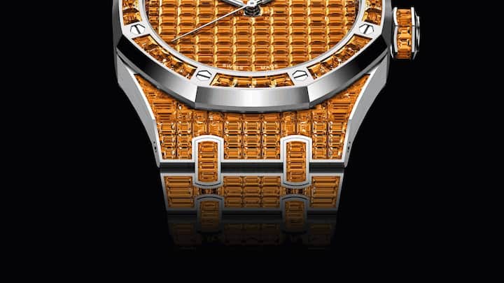 Die Audemars Piguet Royal Oak mit orangen Diamanten.