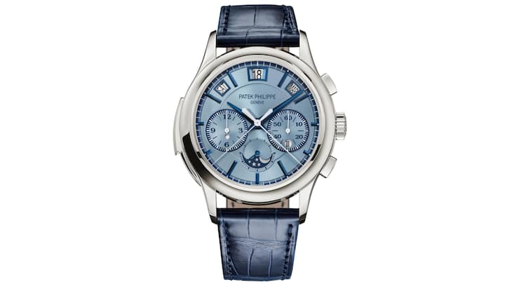 Quadruple Complication mit Minuten-repetition, Schleppzeiger-Chronograf und ewigem Kalender, Weissgold, 42 mm. Fr. 1 050 000.–.