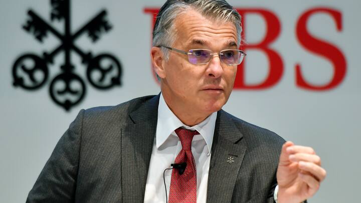 UBS CEO Sergio P. Ermotti, at a press conference announcing the bank's 2018 Full year and Fourth quarter result in Zurich, Switzerland, Tuesday, January 22, 2019. (KEYSTONE/Walter Bieri)