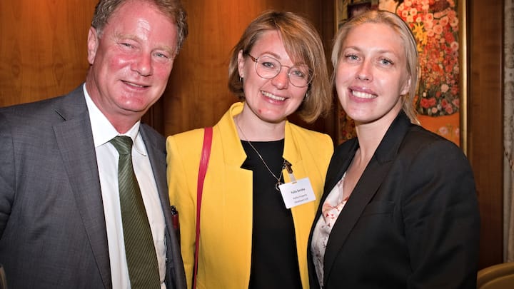 Stefan Leuenberger, Executive Director, Bank Vontobel AG; Yulia Seroka, Business Development Manager, Pafilia Property Developers; Mariya Spartalis, Executive Director, Falcon Private Bank Ltd.