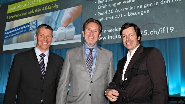 Philipp Spaeti, CTO, IBM Switzerland; Peter Grütter, Präsident, asut; Philipp Metzger, Direktor, BAKOM