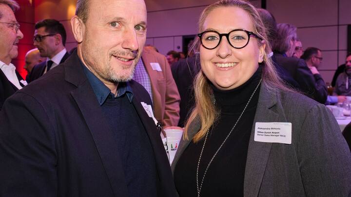 Robert Furger, Clear Channel Schweiz AG;Aleksandra Mirkovic, Senior Sales Manager MICE, Hilton Zurich Airport Hotel