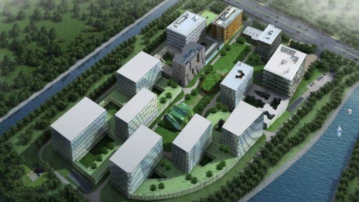 Luftaufnahme des Novartis-Campus in China