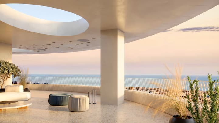 Aussicht von einer Luxuswohnung in der Überbauung «The Ellinikon» in Athen (Visualisierung: Lamda Development).