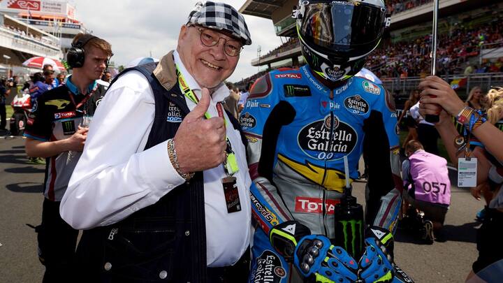 Joan Mir (36) of Spain and Eg 0,0 Marc VDS Kalex  and  Marc Van der Straten during the race day of the Gran Premi Monster Energy de Catalunya, Circuit of Catalunya, Montmelo, Spain. 17th June of 2018. (Photo by Jose Breton/NurPhoto via Getty Images)