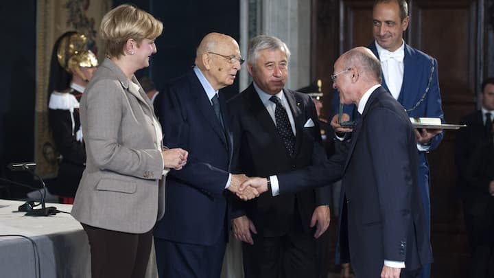 Roma, 23 Ottobre 2014Federica Guidi, Giorgio Napolitano, Antonio D'Amato e Mario Greco. © Luigi Mistrulli