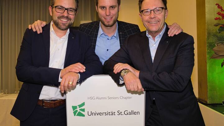 Daniel Knus, Geschaeftsfuehrer, HSG Alumni;Sven Corus, Head of Events & Relations, HSG Alumni;Urs Landolf, PrÃ¤sident HSG Alumni