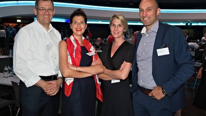 Rolf Höpli, Zühlke Engineering AG; Melanie Tschugmall, Zühlke Engineering; Ladina Caduff, Microsoft Schweiz GmbH; Martin Bürki, Ericsson AG
