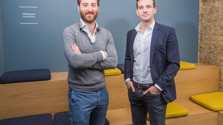 Public co-founders Alexander de Carvalho and Daniel Korski at their offices in Victoria, UK. Public offers tech startups the right combination of insight, networks and capital to help them on their journey to transform public services. © Matt Writtle / Evening Standard / eyevineContact eyevine for more information about using this image:T: +44 (0) 20 8709 8709E: info@eyevine.comhttp://www.eyevine.com (FOTO: DUKAS/EYEVINE) *** Local Caption *** 02106907