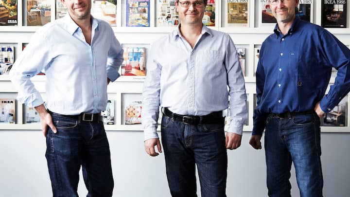 v. l. n. r. Jonas, Mathias und Peter Kamprad