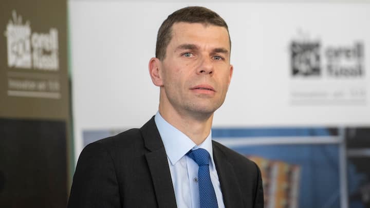 CEO Martin Buyle spricht anlaesslich einer Medienkonferenz zum Jubilaeum "500 Jahre Orell Fuessli - Innovation seit 1519", aufgenommen am Montag, 18. Februar 2019 in Zuerich. (KEYSTONE/Ennio Leanza)