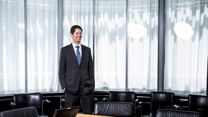 Beat Cabiallavetta, partner Goldmann Sachs, photographed Goldman Sachs International, Peterborough Court, Fleet Street, London, UK, Europe