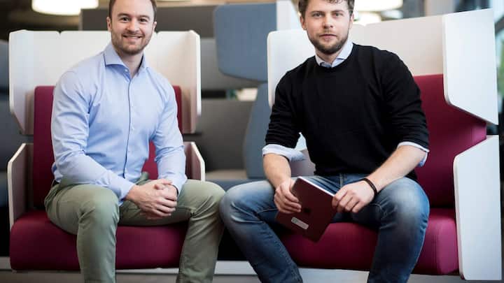 Philipp Wustrow, links, und Tobias Wolf, rechts, vom Start Up Onlinedoctors, aufgenommen am Mittwoch, 16. Januar 2019 in Sankt Gallen.
