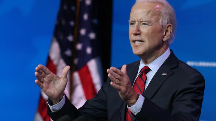 WILMINGTON, DELAWARE - DECEMBER 08: U.S. President-elect Joe Biden announces the members of his health team, including his pick for secretary of Health and Human Services Xavier Becerra, at the Queen Theater December 08, 2020 in Wilmington, Delaware. With the novel coronavirus pandemic continuing to ravage the country with daily records for infections and deaths, members of Biden's health team said they will make fighting COVID-19 the priority. (Photo by Chip Somodevilla/Getty Images)