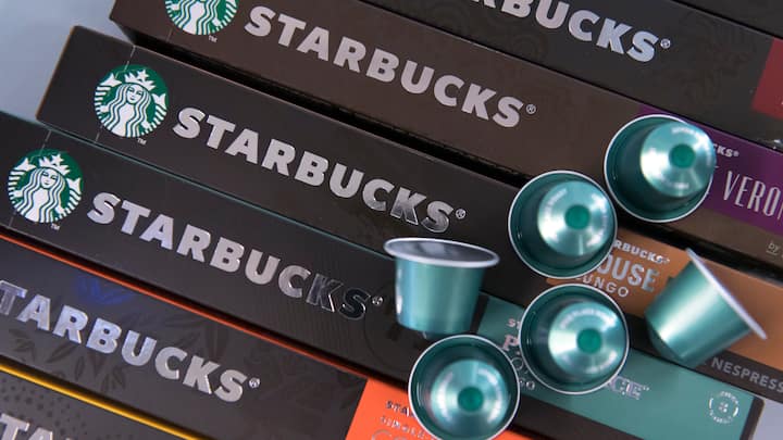 Nespresso coffee capsule made for Starbucks are pictured ahead of the 2018 full-year results press conference of the food and drinks giant Nestle, in Vevey, Thursday, February 14, 2019.(KEYSTONE/Laurent Gillieron)