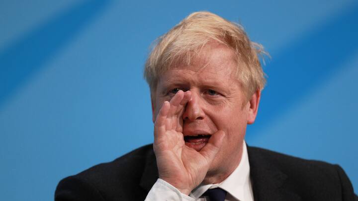 LONDON, ENGLAND - JULY 17: Boris Johnson talks at the final hustings of the Conservative leadership campaign at ExCeL London on July 17, 2019 in London, England. Boris Johnson and Jeremy Hunt are the remaining candidates in contention for the Conservative Party Leadership and thus Prime Minister of the UK. Results will be announced on July 23rd 2019. (Photo by Dan Kitwood/Getty Images)