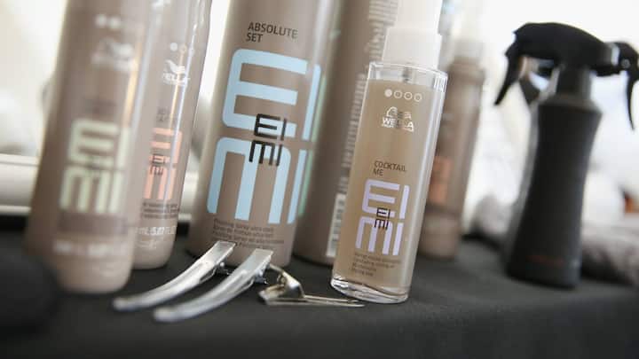 NEW YORK, NY - SEPTEMBER 08:  A view of Wella hair products backstage at the Dion Lee show during New York Fashion Week on September 8, 2018 in New York City.  (Photo by Monica Schipper/Getty Images)
