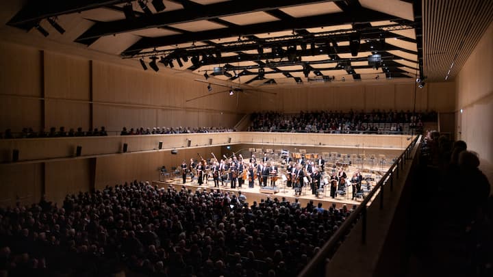 A concert at the Tonhalle Maag, conducted by Paavo Jaervi, chief conductor and artistic director of the Tonhalle Orchestra Zurich, pictured in Zurich, Switzerland, on January 16, 2019. 