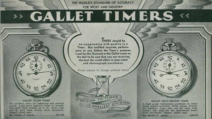 Gallet-Uhren in einem Katalog von 1934