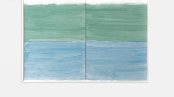 Intuitive Partituren: «Farbfeld 112», 2022; Gouache auf Papier; 102 × 144 cm.