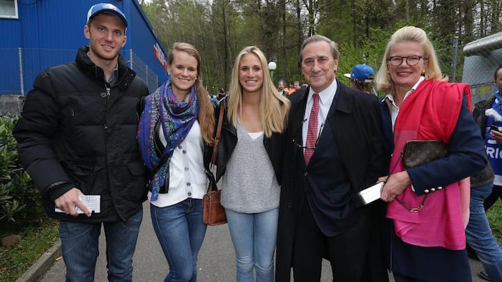 Lorenz, Kathrin, Nora, Walter und Barbara Frey (v.l.) 2014 beim ZSC. 