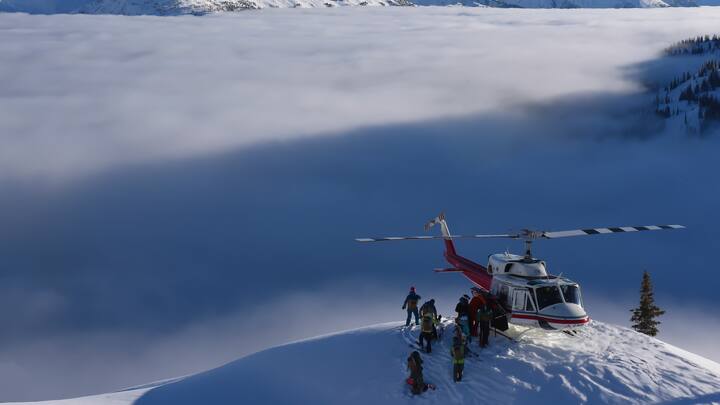 Heliskiing Berge Schnee