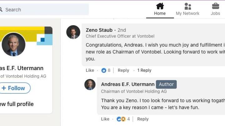 Vontobel: Präsident Andreas Utermann / CEO Zeno Staub