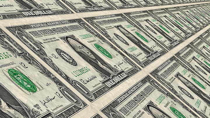 Dollarnoten im Druck.